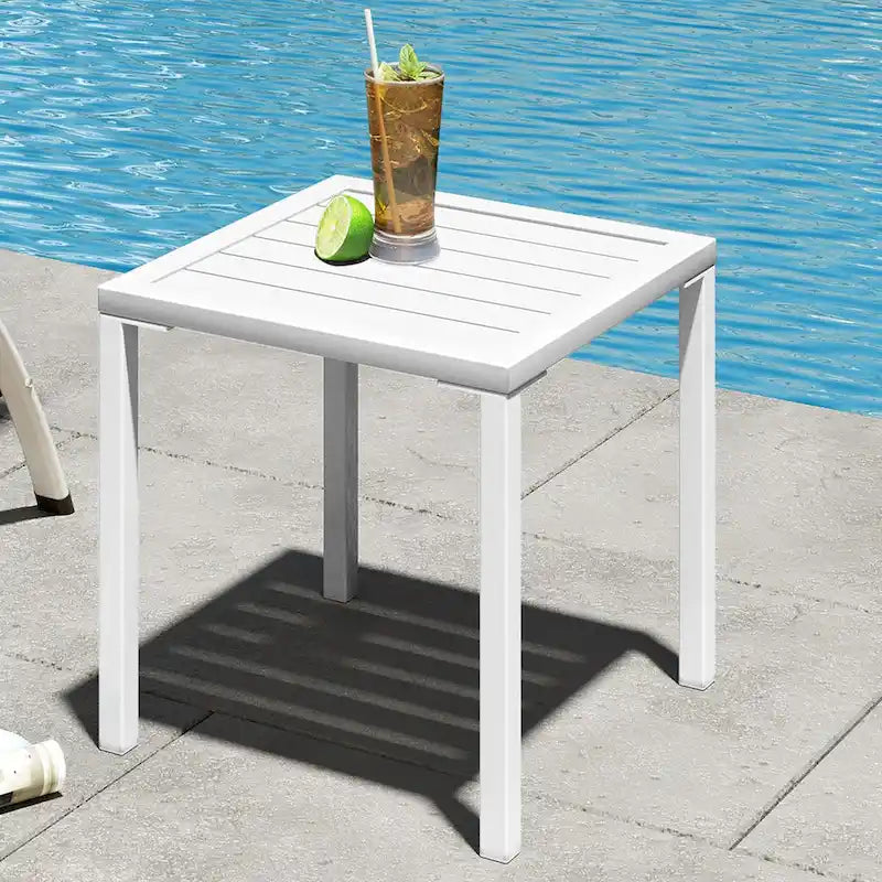 VredHom Chaises longues de jardin réglables en aluminium et table d'appoint – 153,4 cm (L) x 62,5 cm (l) x 40,9/103,6 cm (H)