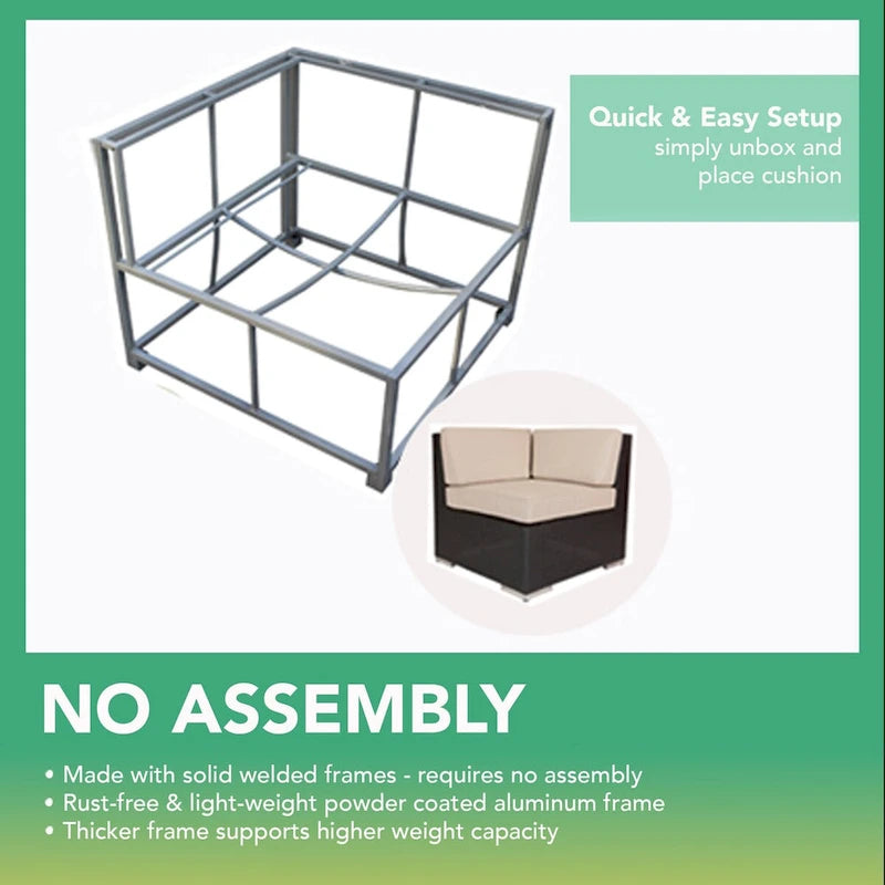 Ohana Outdoor Patio Ensemble Sectionnel 5 Pièces en Osier Noir avec Coussins - Aucun Assemblage Nécessaire