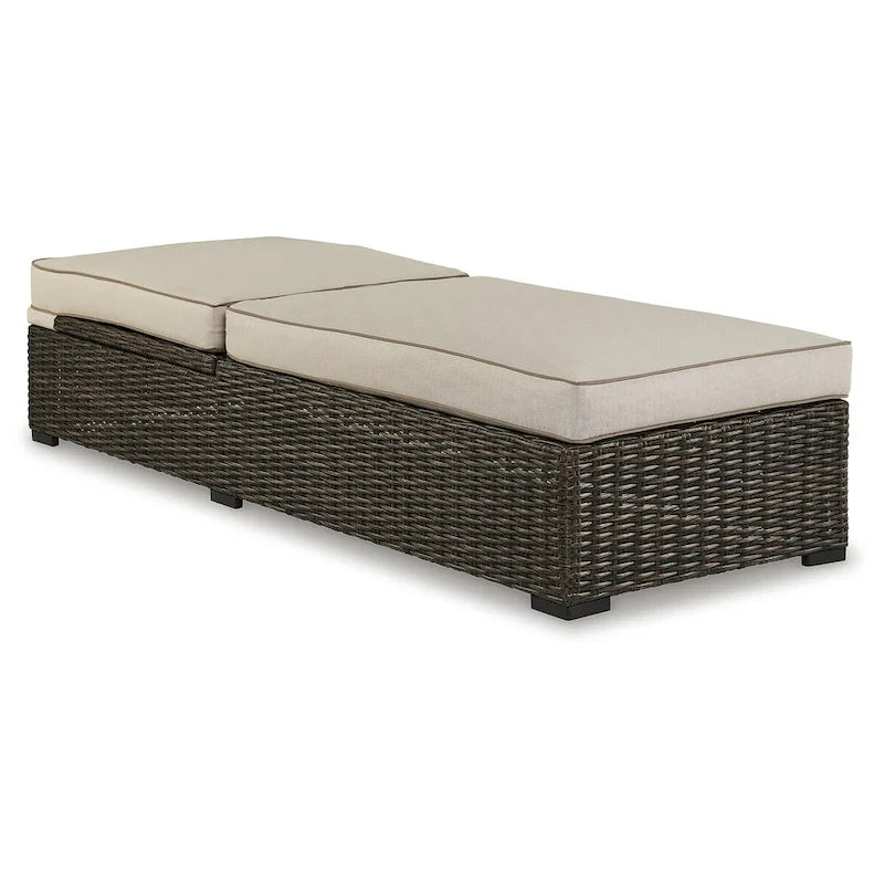 Signature Design by Ashley Coastline Bay Brown, chaise longue d'extérieur avec coussin - 28,13 L x 76,88 P x 17,25 H