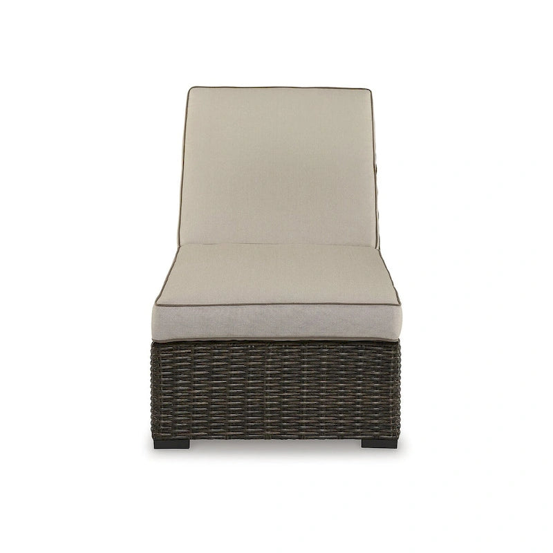 Signature Design by Ashley Coastline Bay Brown, chaise longue d'extérieur avec coussin - 28,13 L x 76,88 P x 17,25 H