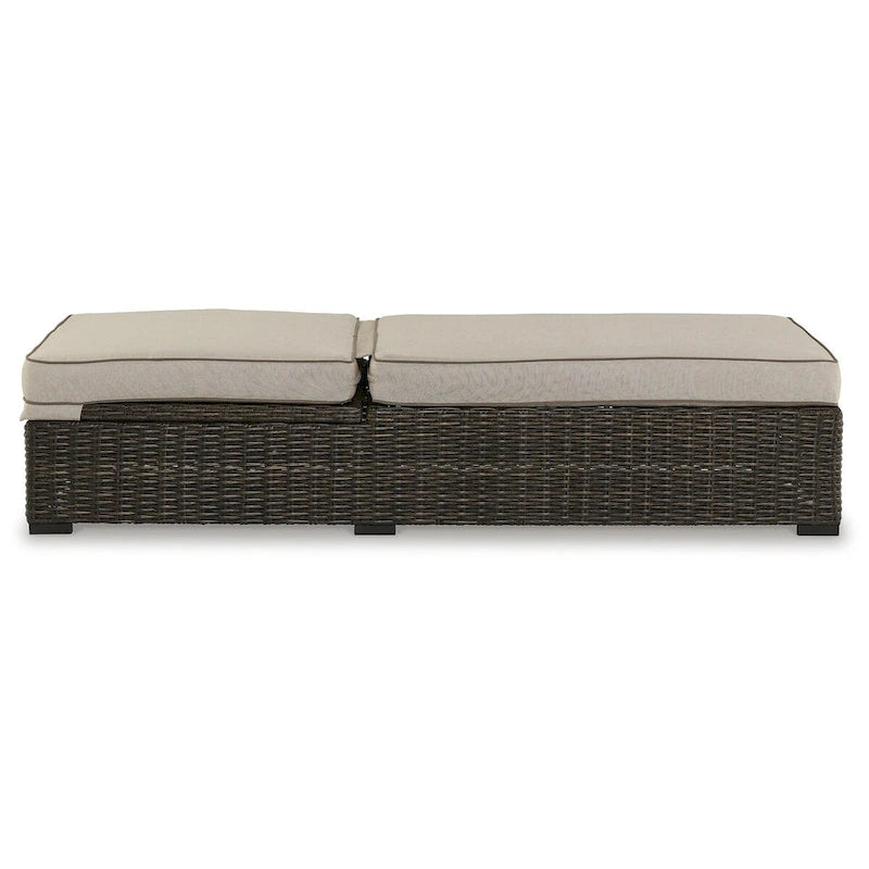 Signature Design by Ashley Coastline Bay Brown, chaise longue d'extérieur avec coussin - 28,13 L x 76,88 P x 17,25 H