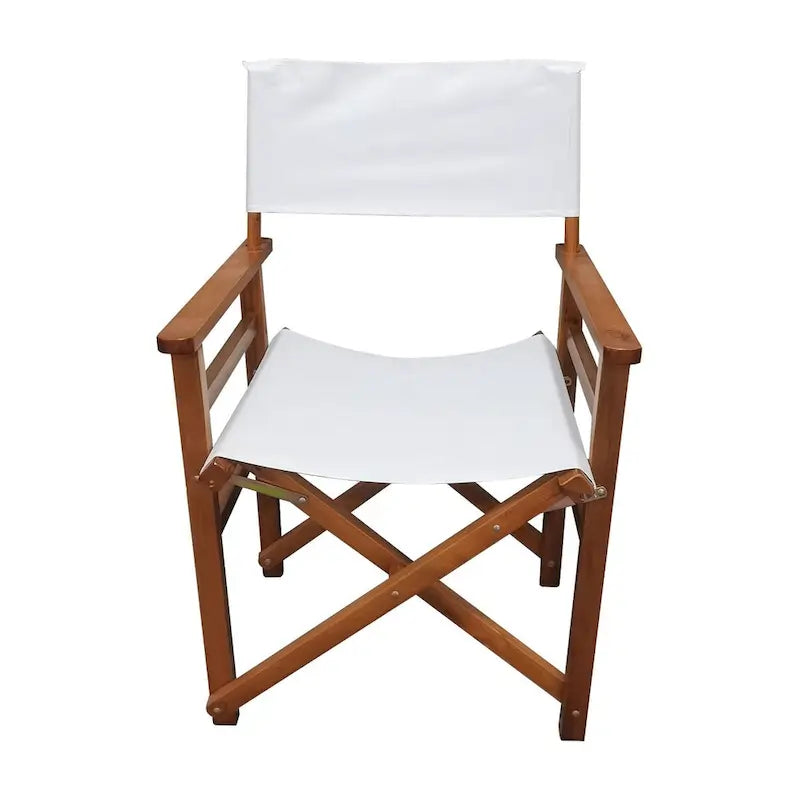 Lot de 2 chaises pliantes en bois et toile