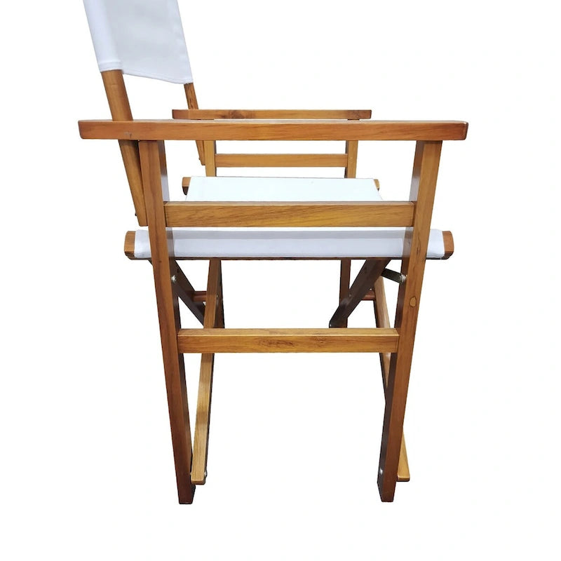 Lot de 2 chaises pliantes en bois et toile