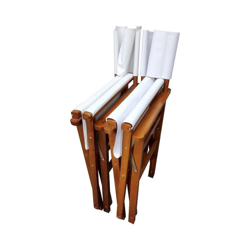 Lot de 2 chaises pliantes en bois et toile