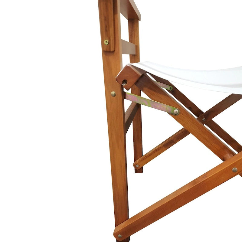Lot de 2 chaises pliantes en bois et toile