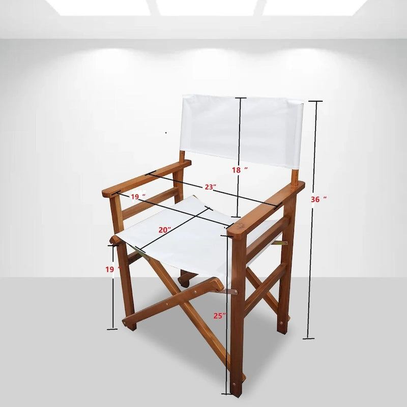 Lot de 2 chaises pliantes en bois et toile