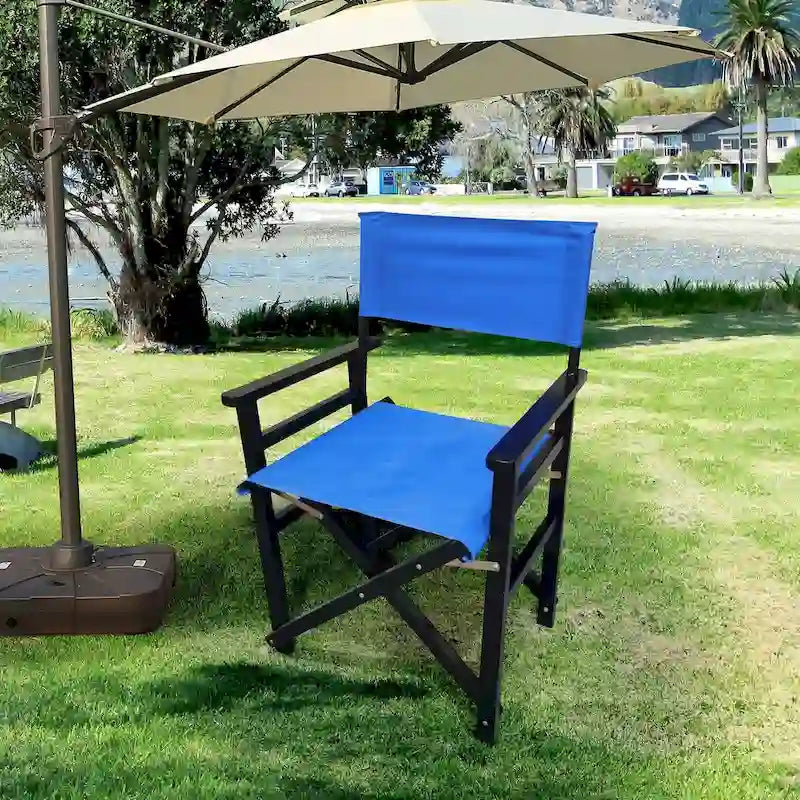 Lot de 2 chaises pliantes en bois et toile
