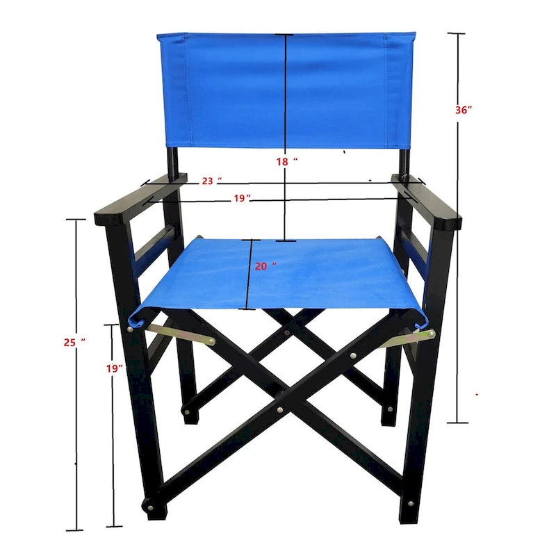 Lot de 2 chaises pliantes en bois et toile