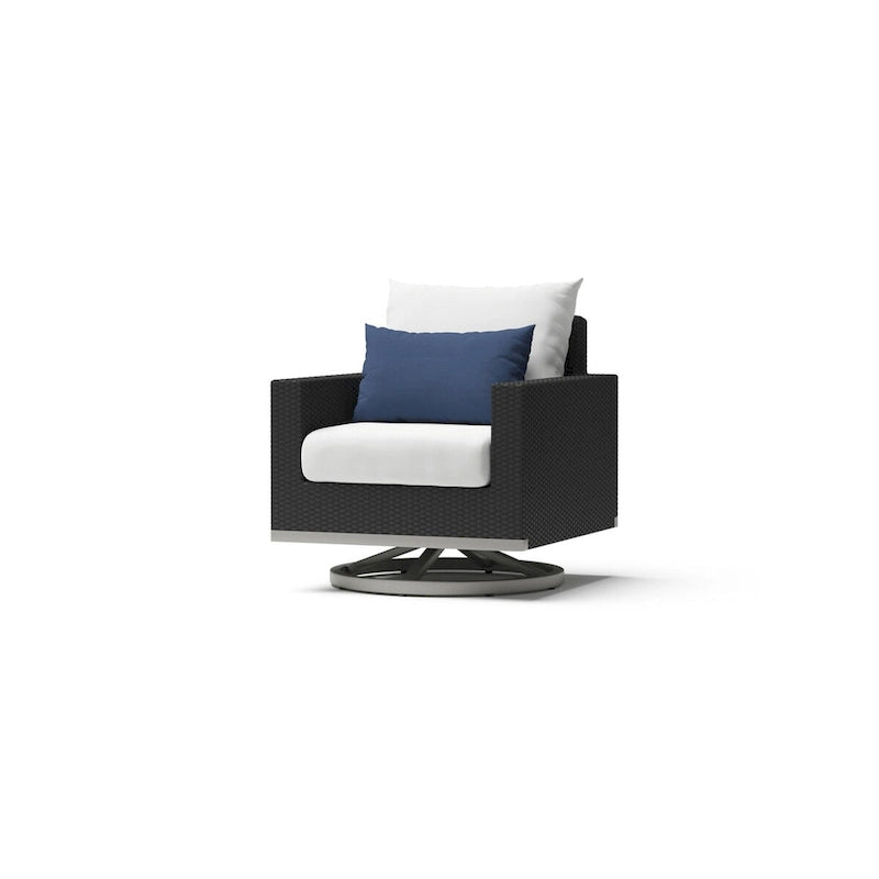Ensemble de 5 fauteuils de jardin Milo Espresso Sunbrella pivotants