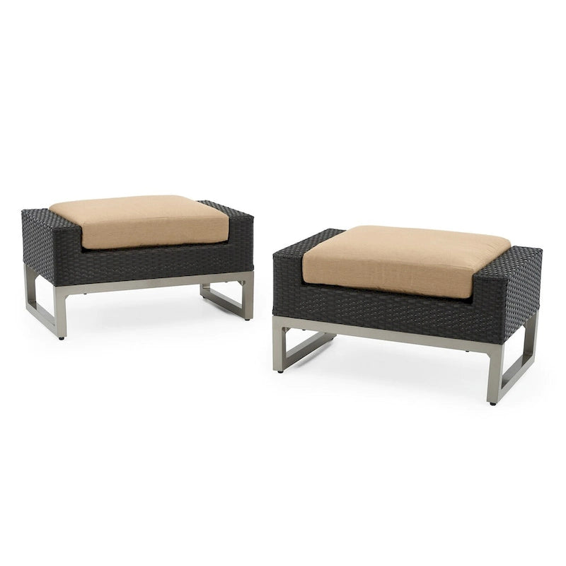 Ensemble de 5 fauteuils de jardin Milo Espresso Sunbrella pivotants