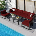 FINCATI Salon de jardin en aluminium, ensemble de conversation d'extérieur avec table – 8 pièces