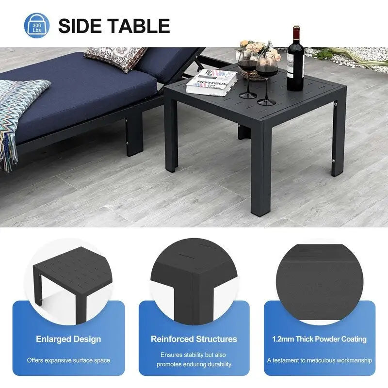 FINCATI Salon de jardin en aluminium, ensemble de conversation d'extérieur avec table – 8 pièces