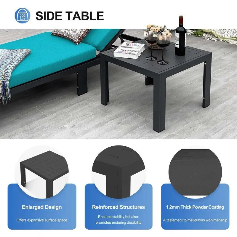 FINCATI Salon de jardin en aluminium, ensemble de conversation d'extérieur avec table – 8 pièces