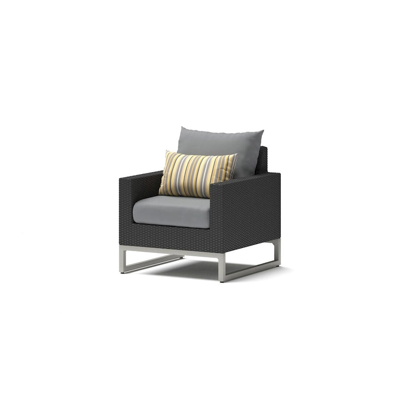 Ensemble 3 pièces Milo Espresso Sunbrella : fauteuils de jardin et table d'appoint
