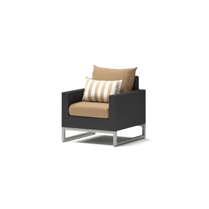 Ensemble 3 pièces Milo Espresso Sunbrella : fauteuils de jardin et table d'appoint