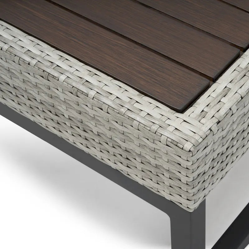Ensemble de salon de jardin profond 7 pièces Milo Gray Sunbrella avec table