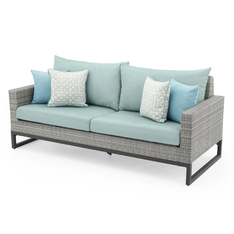 Ensemble de salon de jardin profond 7 pièces Milo Gray Sunbrella avec table