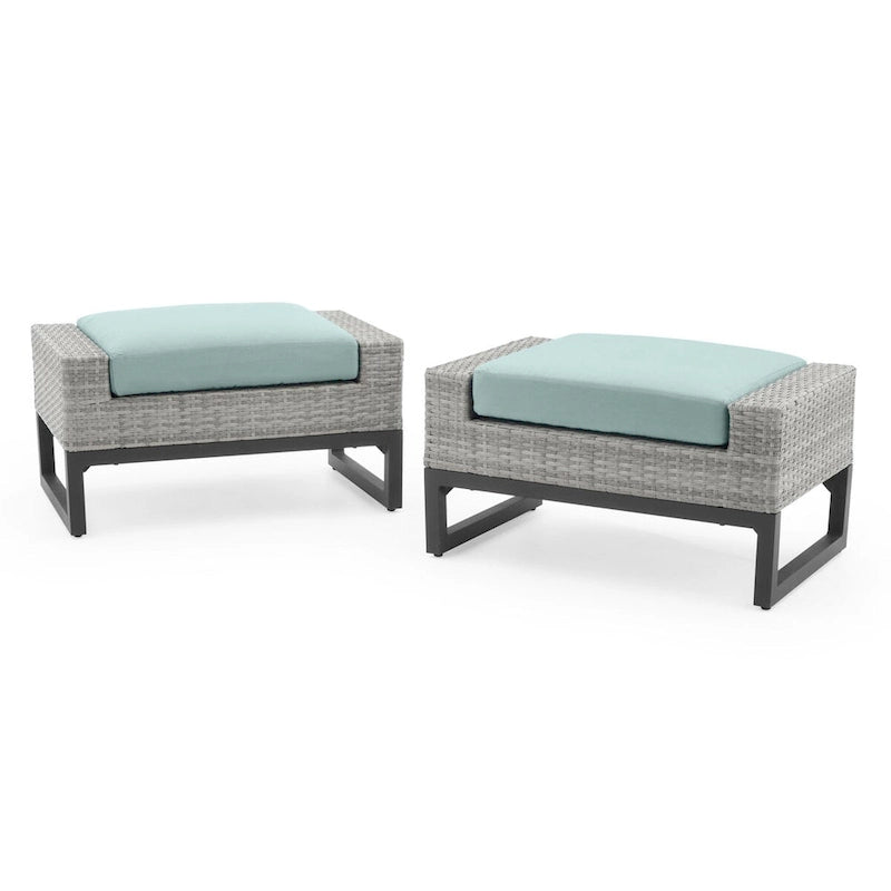 Ensemble de salon de jardin profond 7 pièces Milo Gray Sunbrella avec table