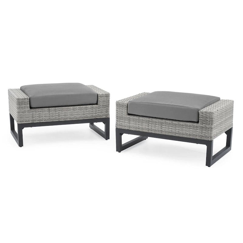 Ensemble de salon de jardin profond 7 pièces Milo Gray Sunbrella avec table