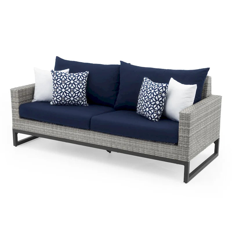 Ensemble de salon de jardin profond 7 pièces Milo Gray Sunbrella avec table