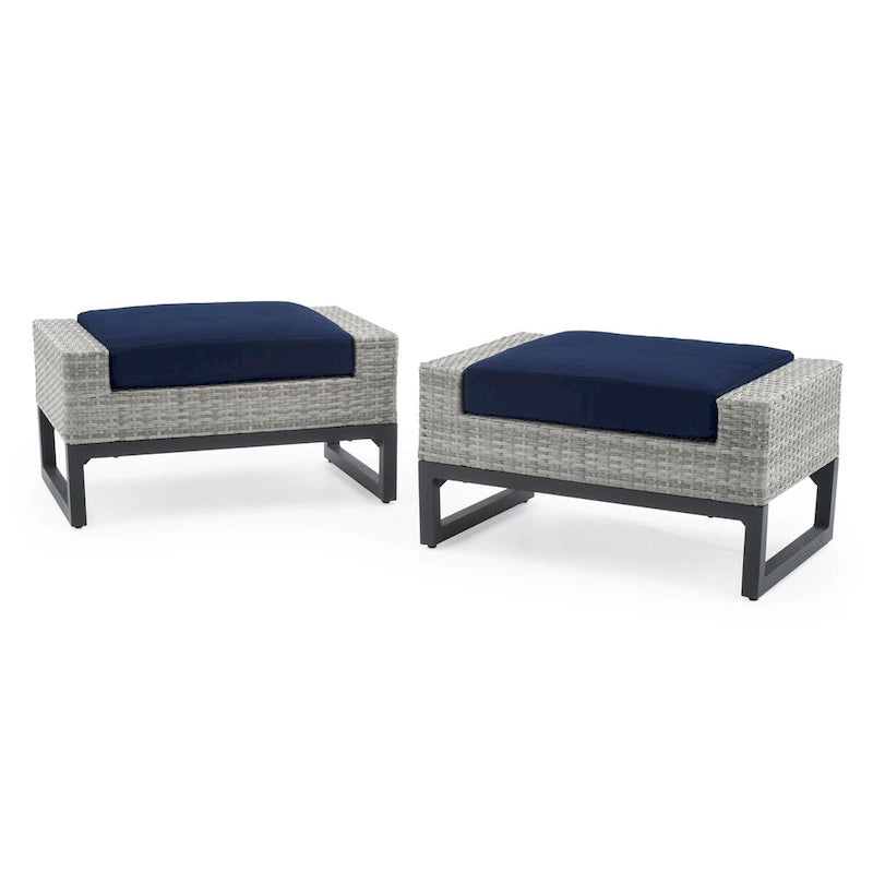 Ensemble de salon de jardin profond 7 pièces Milo Gray Sunbrella avec table