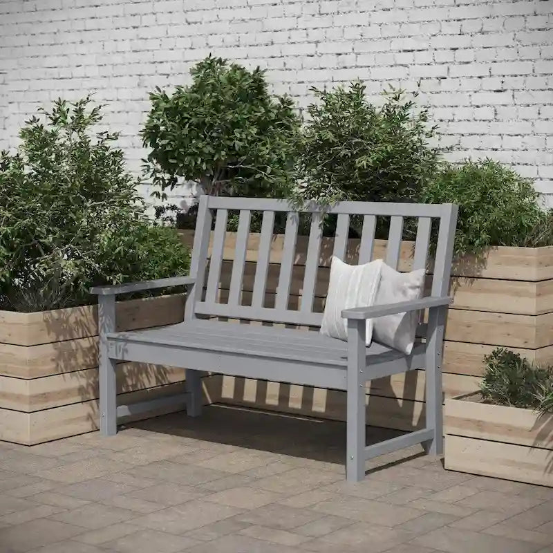 Banc Intérieur-Extérieur en PEHD Recyclé avec Assise Ergonomique et Accoudoirs Intégrés