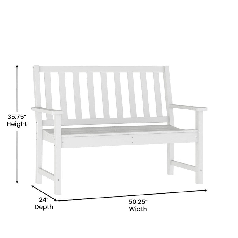 Banc Intérieur-Extérieur en PEHD Recyclé avec Assise Ergonomique et Accoudoirs Intégrés