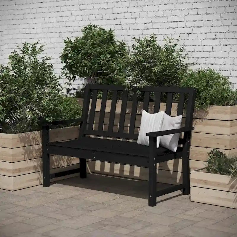 Banc Intérieur-Extérieur en PEHD Recyclé avec Assise Ergonomique et Accoudoirs Intégrés
