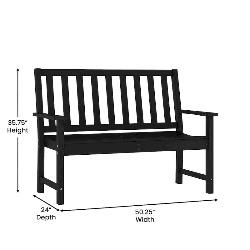 Banc Intérieur-Extérieur en PEHD Recyclé avec Assise Ergonomique et Accoudoirs Intégrés