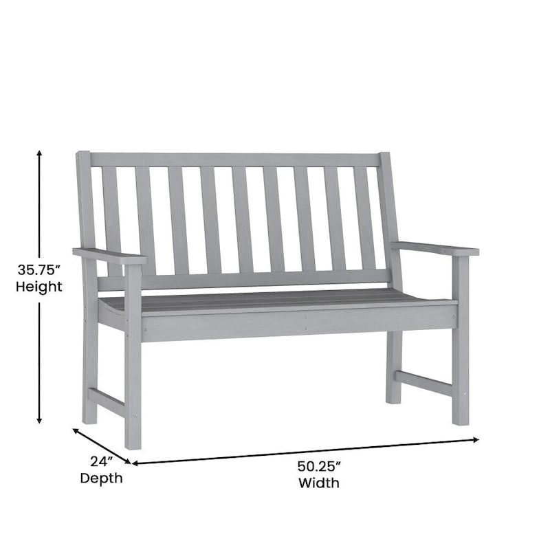 Banc Intérieur-Extérieur en PEHD Recyclé avec Assise Ergonomique et Accoudoirs Intégrés
