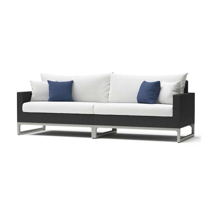 Sectionnel d'extérieur 4 pièces Milo Espresso Sunbrella avec table pour patio