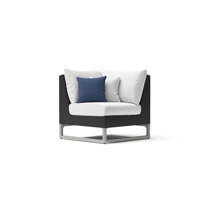 Sectionnel d'extérieur 4 pièces Milo Espresso Sunbrella avec table pour patio