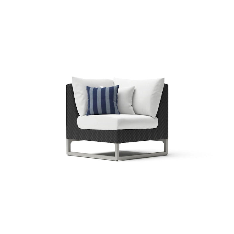 Sectionnel d'extérieur 4 pièces Milo Espresso Sunbrella avec table pour patio