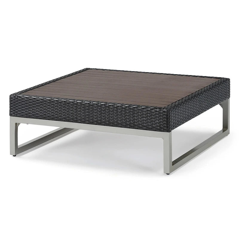 Sectionnel d'extérieur 4 pièces Milo Espresso Sunbrella avec table pour patio