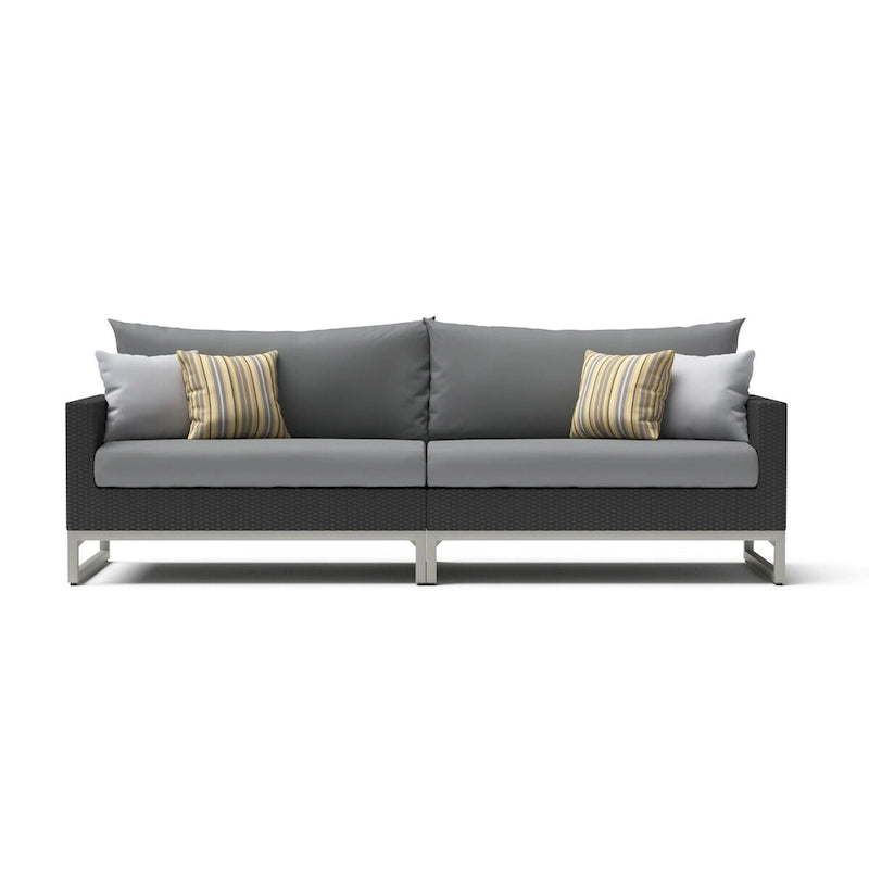 Sectionnel d'extérieur 4 pièces Milo Espresso Sunbrella avec table pour patio