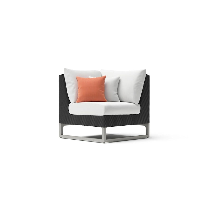 Sectionnel d'extérieur 4 pièces Milo Espresso Sunbrella avec table pour patio