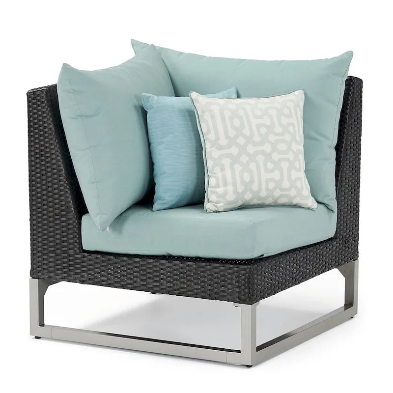 Sectionnel d'extérieur 4 pièces Milo Espresso Sunbrella avec table pour patio