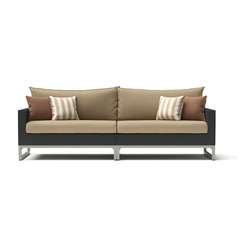 Sectionnel d'extérieur 4 pièces Milo Espresso Sunbrella avec table pour patio