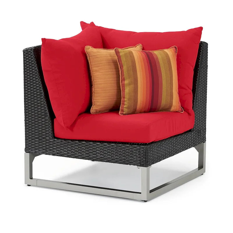 Sectionnel d'extérieur 4 pièces Milo Espresso Sunbrella avec table pour patio