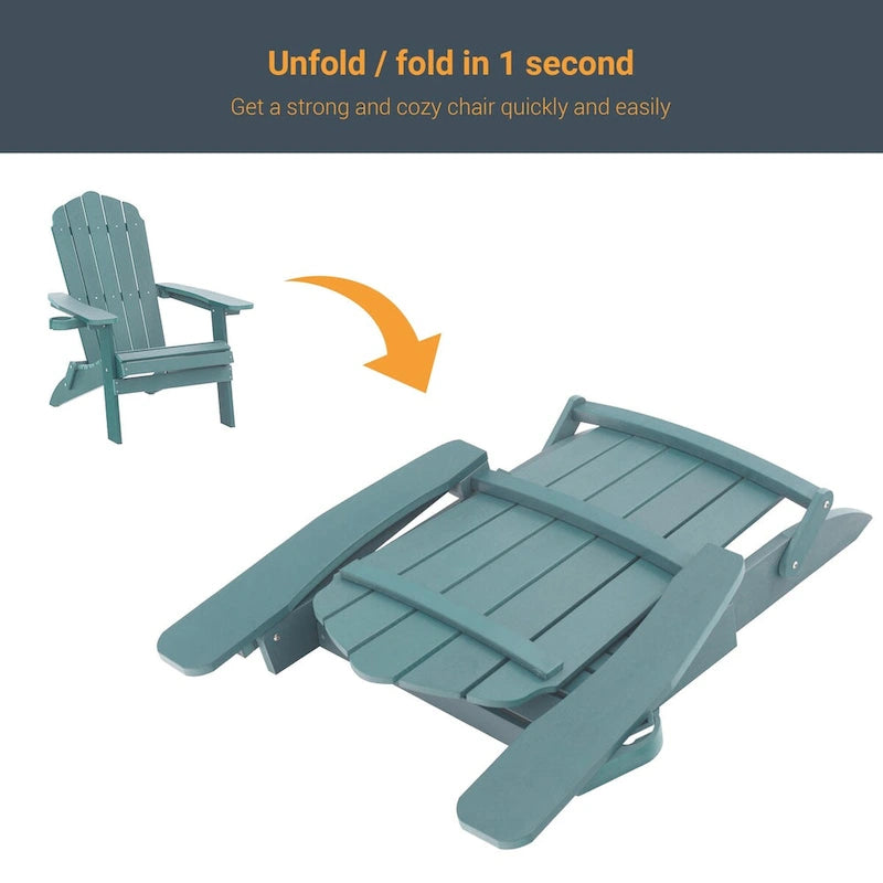 Lot de 4 chaises Adirondack pliantes d'extérieur LIVOOSUN avec porte-gobelet