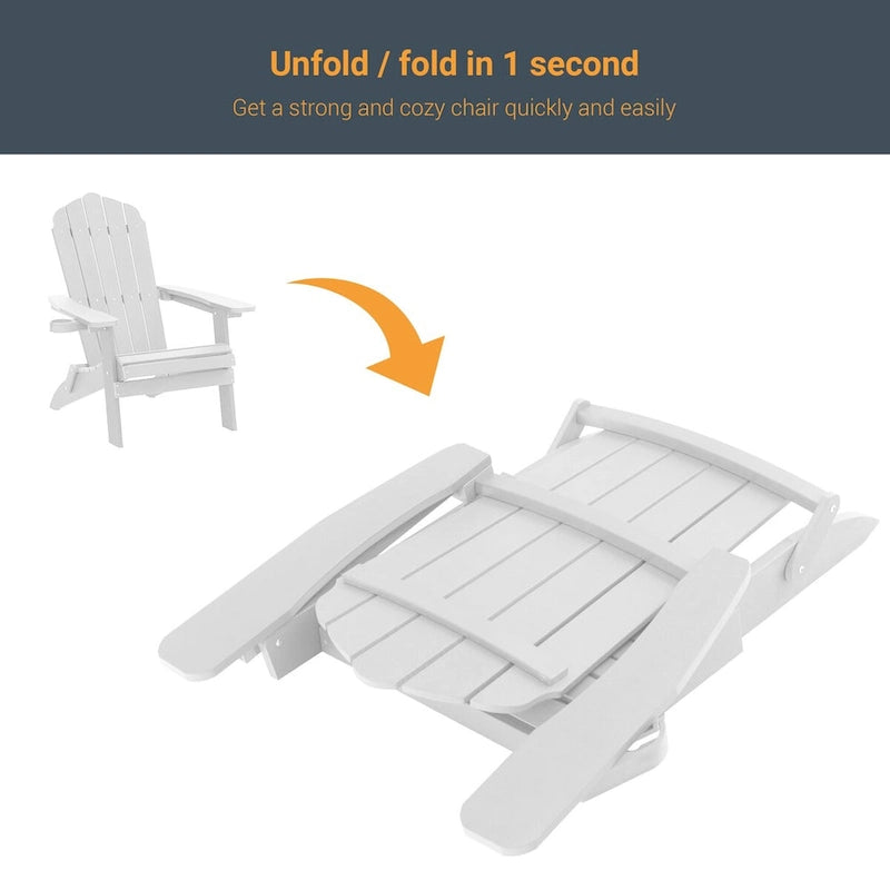 Lot de 4 chaises Adirondack pliantes d'extérieur LIVOOSUN avec porte-gobelet