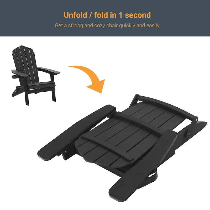 Lot de 4 chaises Adirondack pliantes d'extérieur LIVOOSUN avec porte-gobelet