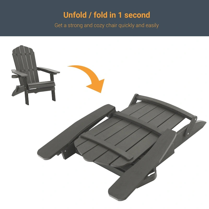 Lot de 4 chaises Adirondack pliantes d'extérieur LIVOOSUN avec porte-gobelet