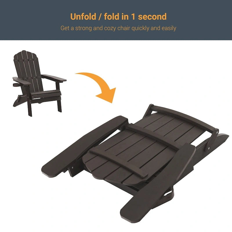 Lot de 4 chaises Adirondack pliantes d'extérieur LIVOOSUN avec porte-gobelet