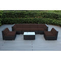 Ensemble de conversation Ohana Outdoor de 7 pièces avec coussins et osier noir - Aucun assemblage requis