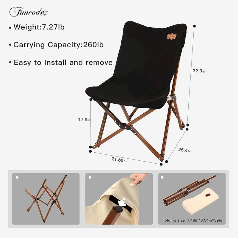 Chaise de camping pliante en toile portable avec sac de transport pour le camping, la plage, les pique-niques, le jardin, le patio
