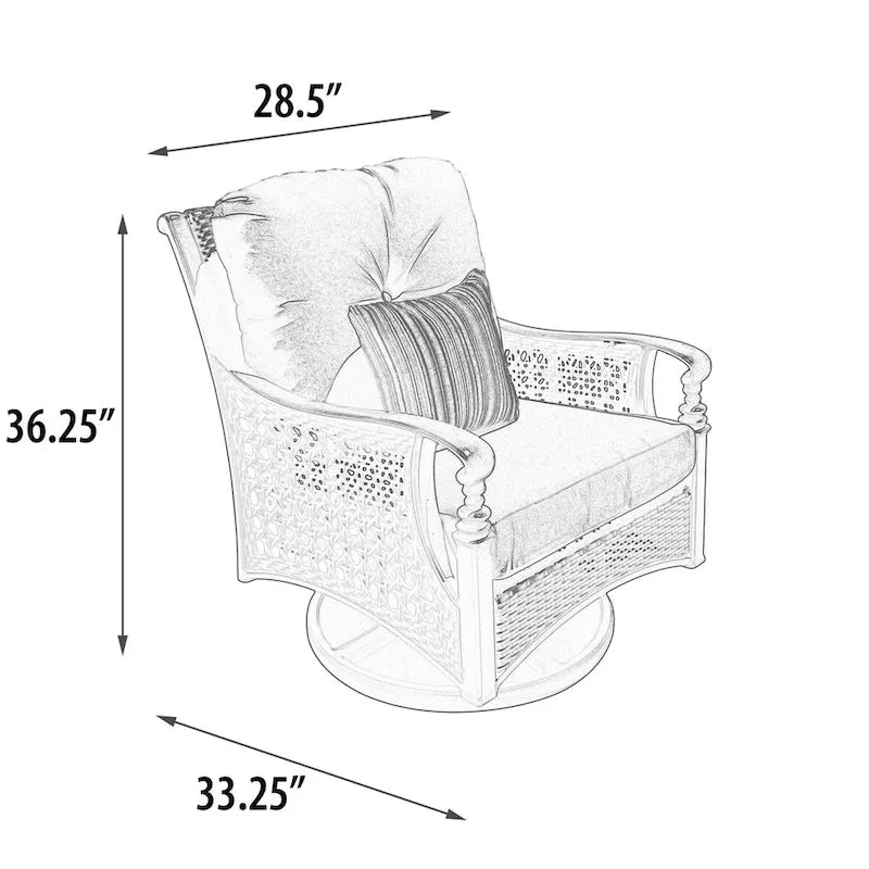 Fauteuil de jardin club pivotant et basculant Monterey Patio
