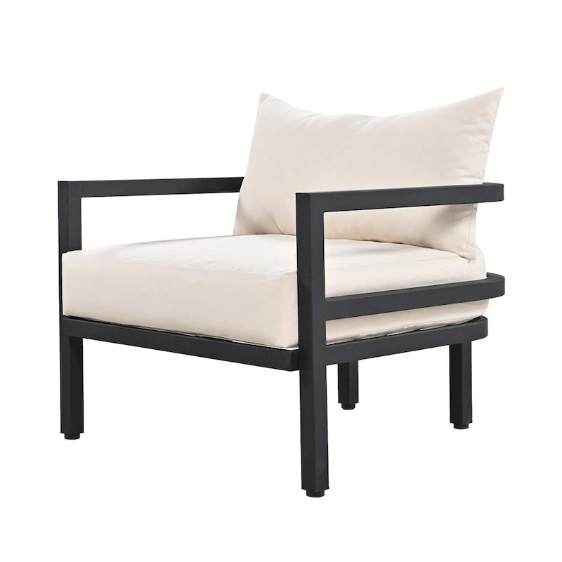 Ensemble de canapé d'extérieur en acier 4 pièces multi-personnes beige