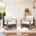 Lot de 2 chaises de patio en osier Gymojoy - Marron