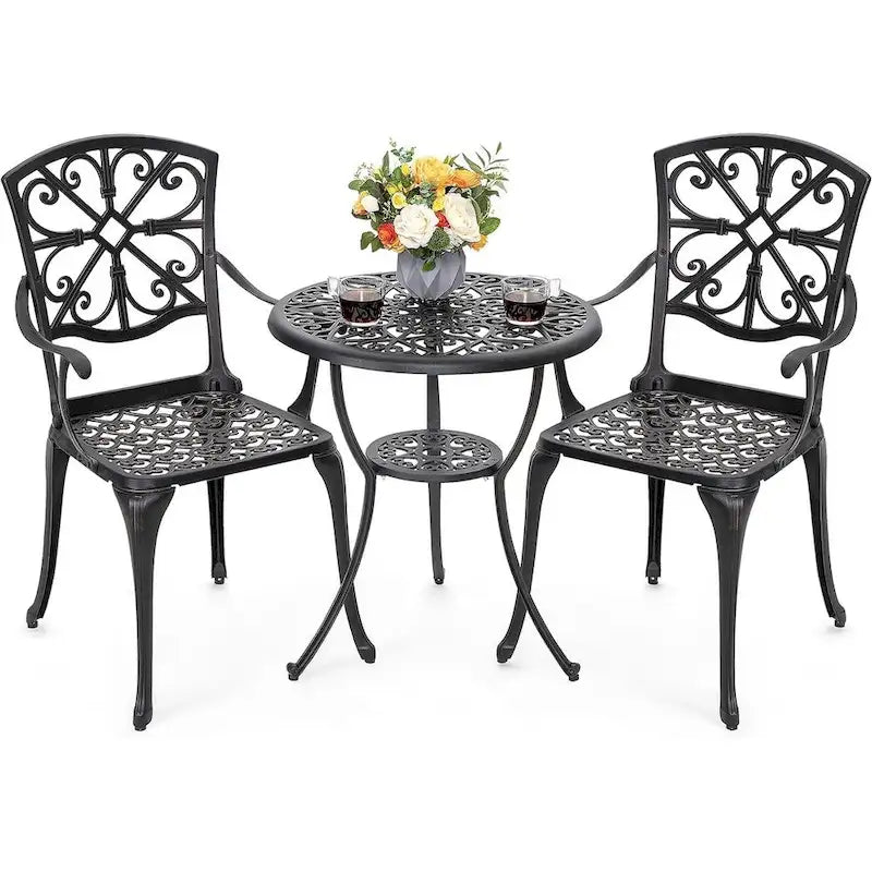 Bistro Table Set Cast Aluminum Furniture Weather able and Chairs
